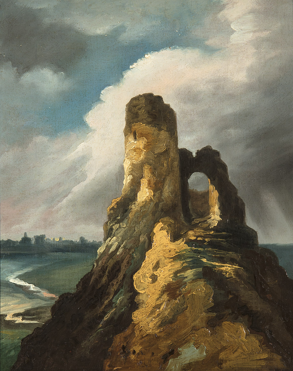 "Un torreón en ruinas", Eugenio Lucas Velázquez, 1853, inv. 7519