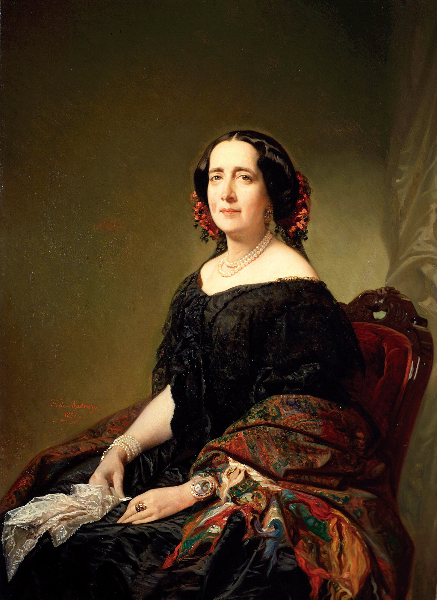 Retrato de Gertrudis Gómez de Avellaneda por Federico de Madrazo