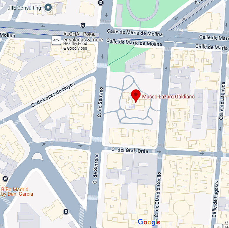 Ubicación del Museo Lázaro Galdiano. Google Maps