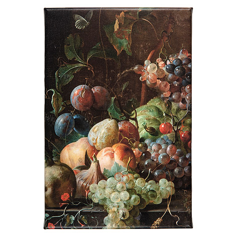 Coenraet Roepel, "Bodegón con frutas". 20 x 30 cm.